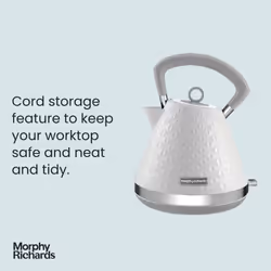 Morphy Richards Vector Pyramid Kettle, 1.5L, 3kW Rapid Boil, Anti Limescale Filter, Boil Dry Protection