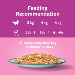 Whiskas Tasty Mix 1+ Cat of the Day in Gravy Adult Cat Food 12 Pouches 85g, Pack of 4