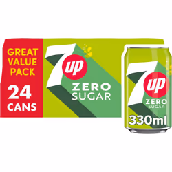 7UP Zero Lemon & Lime Cans 24 x 330ml