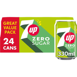 7UP Zero Lemon & Lime Cans 24 x 330ml