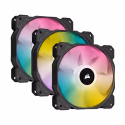 iCUE SP120 RGB ELITE Performance 120 mm PWM Triple Fan Kit with iCUE Lighting Node CORE (CORSAIR AirGuide Technology