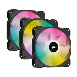 iCUE SP120 RGB ELITE Performance 120 mm PWM Triple Fan Kit with iCUE Lighting Node CORE (CORSAIR AirGuide Technology