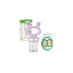 Haakaa Baby Fruit Food Feeder & Mini Freezer Nibble Tray Combo, Breastmilk Popsicle Molds for Baby Cooling Relief, BPA Free Silicone Feeder for Safe