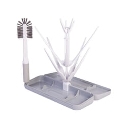 Ubbi On-The-Go Drying Rack and Brush Set, Includes Travel Case and Bottle Brush for Compact Storage, Holds Up to 8 Bottles, Baby Travel Accessories,