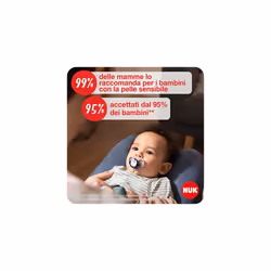 NUK Space Baby Dummy | 18-36 Months | Soothers with Extra Ventilation for Sensitive Skin | BPA-Free Silicone | Lion & Sun | 2 Count