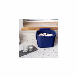 Addis Everyday Kitchen Food Waste Compost Caddy Bin, 4.5 Litre, Made from Recycled Plastic Eco Blue