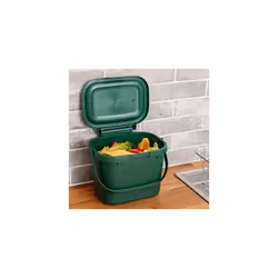 Addis Everyday Kitchen Food Waste Compost Caddy Bin, 4.5 Litre, Made from Recycled Plastic Eco Blue