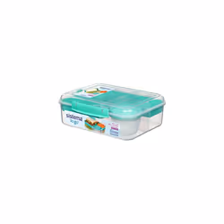 Sistema Bento Box TO GO | Lunch Box with Yoghurt/Fruit Pot | 1.65 L | BPA-Free | Minty Teal | 1 count