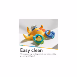 Nuby Starfish Hoopla Floating Bath Toy ? Includes 3 Throwing Rings | BPA Free | Suitable for Ages 18 Months Plus