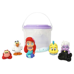 Disney Store Official Bath Toy Set for Kids, The Little Mermaid, 5 Pc., Playset Includes Bucket with Straining Lid and Five Figures, Suitable for Ages