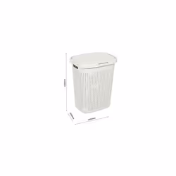 Addis 50 Litre Calico Faux Rattan Hamper, Cream