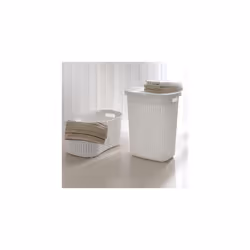 Addis 50 Litre Calico Faux Rattan Hamper, Cream