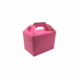 Lotus 50 x Children/Kids Plain Coloured Party Boxes Carry Food Meal Birthday Party Box Loot Bag Gift Boxes (Neon Pink)