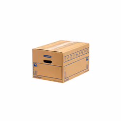 8 BANKERS BOX Large Strong Moving Boxes, 39L C-Flute SmoothMove Cardboard Boxes, Heavy Duty Boxes for Moving House with Handl ...