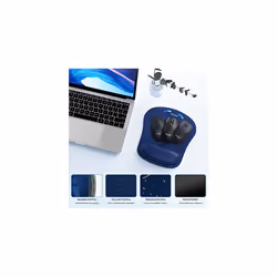 TECKNET Wrist Rest Mat, Keyboard and Mouse Wrist Support Pad Set, Comfortable Memory Foam Mouse Mat with Wrist Cushion Support, Anti-Slip Ergonomic