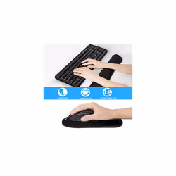 TECKNET Wrist Rest Mat, Keyboard and Mouse Wrist Support Pad Set, Comfortable Memory Foam Mouse Mat with Wrist Cushion Support, Anti-Slip Ergonomic