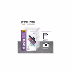 Fellowes A4 Laminating Pouches - Gloss Finish - 100 Sheets - 160 Micron (2 x 80 Micron) High Quality Finish with Image Last Directional Quality Mark -