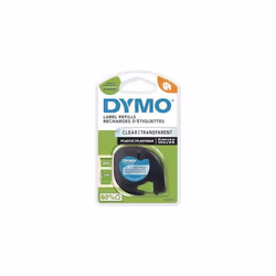 DYMO LetraTag Plastic Labels Black Print on Clear Labels 12 mm x 4 m Roll Authentic Self-Adhesive Multipurpose Labels for Let ...