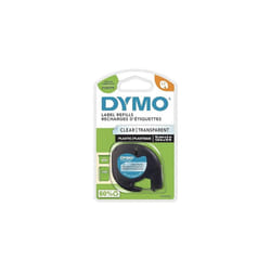 DYMO LetraTag Plastic Labels Black Print on Clear Labels 12 mm x 4 m Roll Authentic Self-Adhesive Multipurpose Labels for LetraTag Label Makers