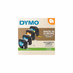 DYMO LetraTag Plastic Labels Black Print on Clear Labels 12 mm x 4 m Roll Authentic Self-Adhesive Multipurpose Labels for LetraTag Label Makers