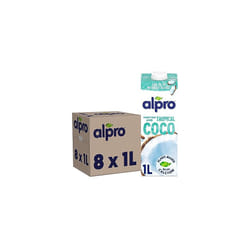 Alpro Coconut Plant-Based Long Life Drink, Vegan & Dairy Free, 1L (Pack of 8)(packaging may vary)