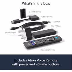 Amazon Fire TV Stick, Alexa Voice Remote, TV controls and access to hundreds of thousands of films and TV episodes
