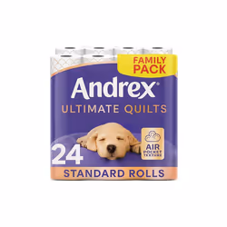 Andrex Ultimate Quilts Toilet Paper 24 Rolls, Air Pocket Technolog
