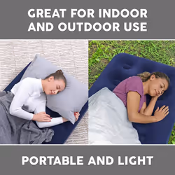 Single Airbed, Inflatable Air Mattress for One, Blow Up Camping