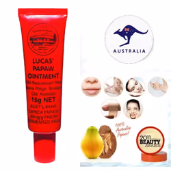 Lucas Papaw Ointment 15G (With Lip Applicator) | Best Paw Paw Cream for Chapped Lips  Minor Burns  Sunburn  Cuts  Insect Bites and Diaper Rash