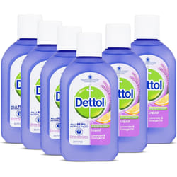 Dettol Disinfectant Liquid, Lavender and Orange Oil, Multipack of 6 X 500ml,