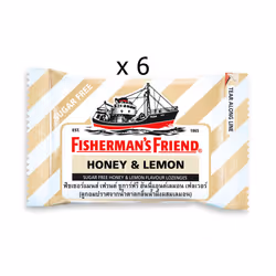 6 x Fisherman's Friend Honey Lemon Flavor Lozenges Sore Throat Cough