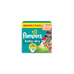 Pampers Baby-Dry Paw Patrol Edition 234 Nappies, 6kg-10kg ,Size 3