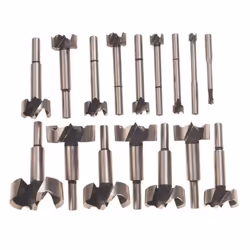 Bosch FB1600 Forstner Drill Bit Set with Wood Case Use for Portable Drills or Stationary Machines (16-Piece)