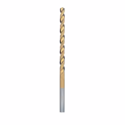 BOSCH TI2137 1-Piece 5/32 In. x 3-1/8 In. Titanium Nitride Coated Metal Drill Bit with 3/8 In. Reduced Shank for Applications ...
