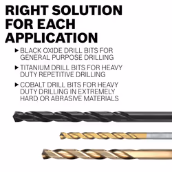 BOSCH BL2132 2-Pack 5/64 In. x 2 In. Fractional Jobber Black Oxide Drill Bit