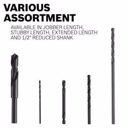 BOSCH BL2133 2-Piece 3/32 in. x 2-1/4 in. Fractional Jobber Black Oxide Drill Bit for Applications in Light-Gauge Metal  Wood  Plastic
