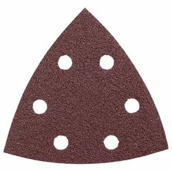 BOSCH SDTR040 Detail Triangle  Hook & Loop Sanding Sheet  Red  40 Grit  5-Pack