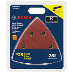 BOSCH SDTR082C 25 pc. 3-3/4 in. 80 Grit Detail Sanding Sheets for Wood