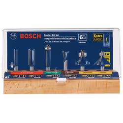 BOSCH RBS006 6-Piece 1/4 in. Shank Carbide-Tipped Multi-Purpose Router Bits Assorted Set with Included Storage Case for Appli ...