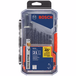 BOSCH BL21A 21-Piece Assorted Set Black Oxide Metal Drill Bits with Included Case for Applications in Light-Gauge Metal  Wood ...