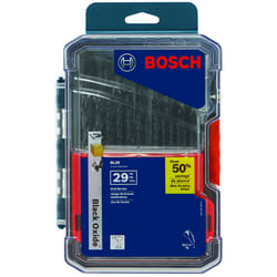 BOSCH BL29 29-Piece Assorted Set Three-Flat Shank Black Oxide Drill Bits with Included Case for Applications in Light-Gauge Metal  Wood  Plastic