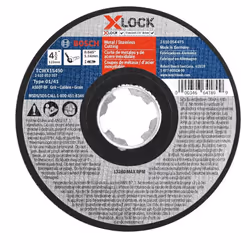 BOSCH TCWX1S450 4-1/2 In. x .045 In. X-LOCK Metal/Stainless Fast Cutting Abrasive Wheel 60 Grit Compatible with 7/8 In. Arbor ...