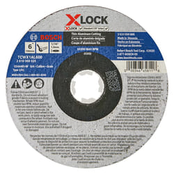 BOSCH TCWX1AL600 6 In. x 1/16 In. X-LOCK Metal Cutting Abrasive Wheel 46 Grit Compatible with 7/8 In. Arbor Type 1A (ISO 41) for Applications in Alumi