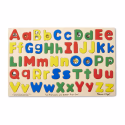 Melissa & Doug Upper & Lower Case Alphabet Letters Wooden Puzzle (52 pcs)