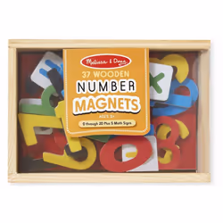 Melissa & Doug 37 Wooden Number Magnets in a Box