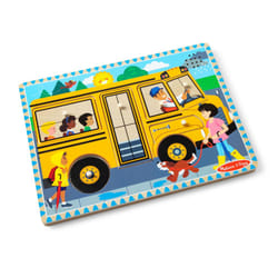 Melissa & Doug The Wheels on the Bus Sound Puzzle - School Bus Puzzle  Wooden Puzzle For Kids and Toddlers Ages 2+