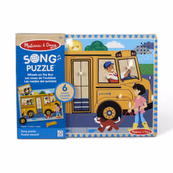 Melissa & Doug The Wheels on the Bus Sound Puzzle - School Bus Puzzle  Wooden Puzzle For Kids and Toddlers Ages 2+