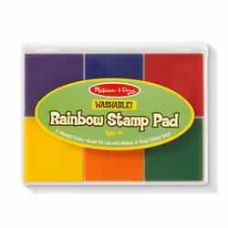 Melissa & Doug Rainbow Stamp Pad For Rubber Stamps Arts And Crafts Supplies For Kids Ages 4+ 6 Washable Inks