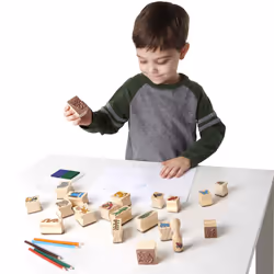 Melissa & Doug Stamp-a-Scene Stamp Set: Rain Forest - 20 Wooden Stamps  5 Colored Pencils  and 2-Color Stamp Pad