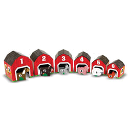 Melissa & Doug Nesting and Sorting Barns and Animals With 6 Numbered Barns and Matching Wooden Animals - Numbers Learning Toys  Sorting And Stacking T